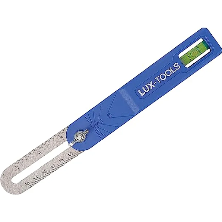 LUX Schmiege Classic 240 mm Kunststoff | Winkelschmiede mit Gradeinteilung | Mit Streichmaß und Libelle