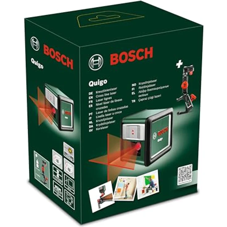 Bosch Kreuzlinienlaser Quigo (3. Generation, Reichweite: 10 m, in Box, Rot Laser ) – Bild 2