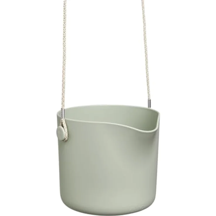 elho B.for Swing 18 - Blumentopf Hängend - Übertopf für Innen - 100% recyceltem Plastik - Ø 18.0 x H 16.5 cm - Grün/Steingrün – Bild 2