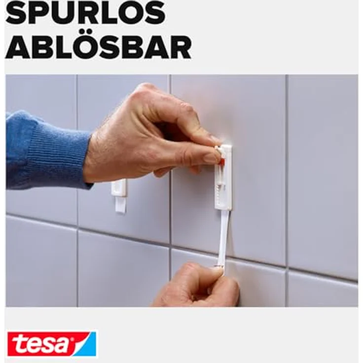 tesa Powerstrips Klebestreifen (für Fliesen und Metall 3 kg, Doppelseitige Streifen für feste, glatte Flächen, bis zu 3 kg Halteleistung pro Streifen) 6 Stück - Preisvergleich – Bild 6