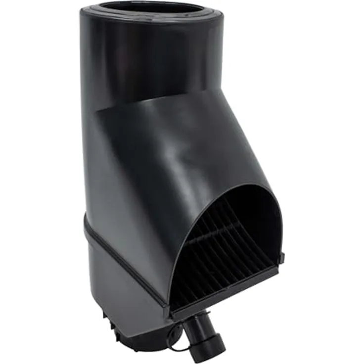 Jardinion Regenwasserfilter Laubabscheider für Fallrohre DN75/DN85, 30,5 x 12 x 17,5cm, Schwarz mit Überlaufstop und UV-beständiger Klappe