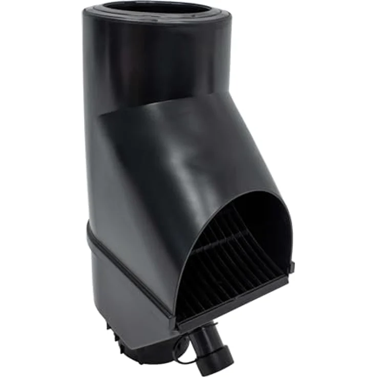 Jardinion Regenwasserfilter Laubabscheider für Fallrohre DN75/DN85, 30,5 x 12 x 17,5cm, Schwarz mit Überlaufstop und UV-beständiger Klappe – Bild 1