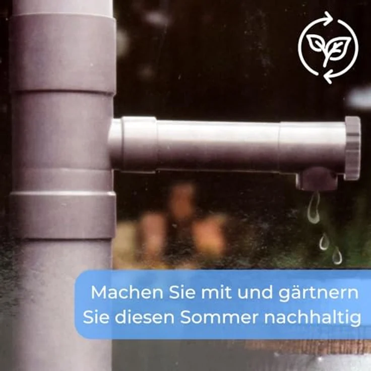 GarPet 2er Set Regendieb Wasserdieb Fallrohr Abzweig mit Hahn, 80 mm, UV-beständig und langlebig für effiziente Regenwassernutzung – Bild 4