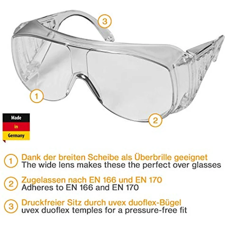 uvex 9161 Überbrille - Schutzbrille für Damen & Herren - für Brillenträger – Bild 2