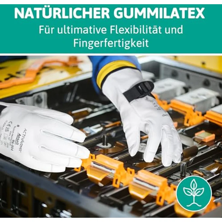 Ansell ActivArmr Elektriker-Schutzhandschuhe, Elektroschutz Klass 0 (1000V), Gummihandschuhe 28cm, Gelb, Größe XL (1 Paar) – Bild 4