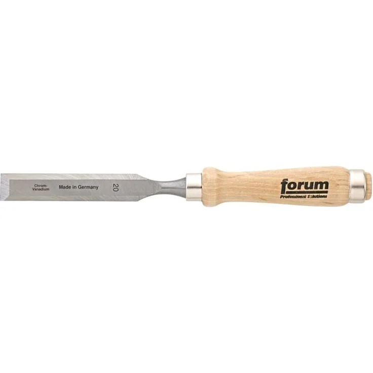 Forum Stechbeitel Holzheft 10 mm, geschmiedete Werkzeugstahlklinge, Ulmer Form, Seitenfase