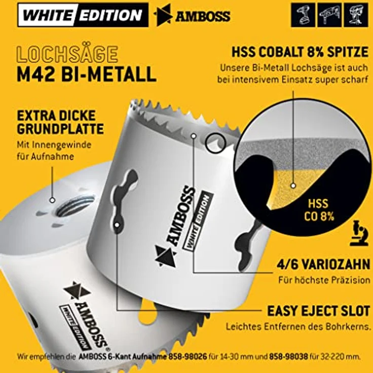 52 mm Amboss Bi-Metall HSS M42 Lochsäge – Bild 5