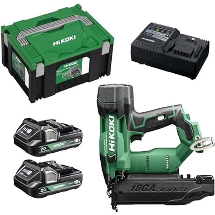 Hikoki NT1850DA, Akku Stift Nagler Set mit 2,0 Ah, Tacker und Nagelpistole