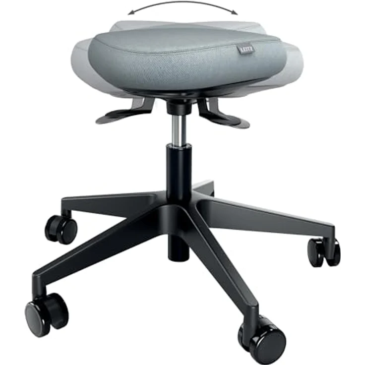 Leitz Ergo Active Höhenverstellbarer Sitzhocker (47–60 cm) mit Rollen, Ergonomischer Drehhocker für Büro und Home Office, Schwarz, 65770095 – Bild 1