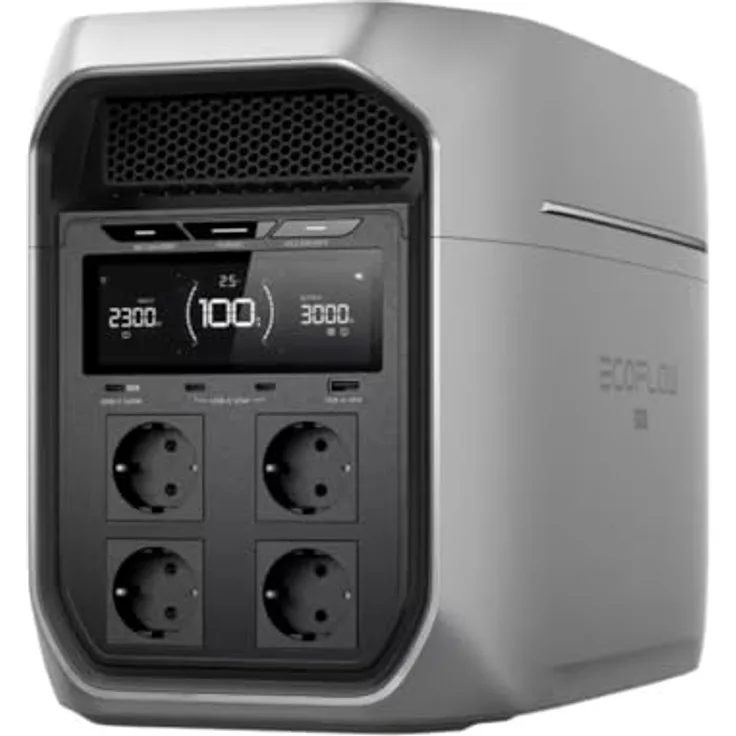 ECOFLOW Delta 3 Max Plus, Portable Powerstation mit 3.000 W Ausgang, LiFePO4 Akku