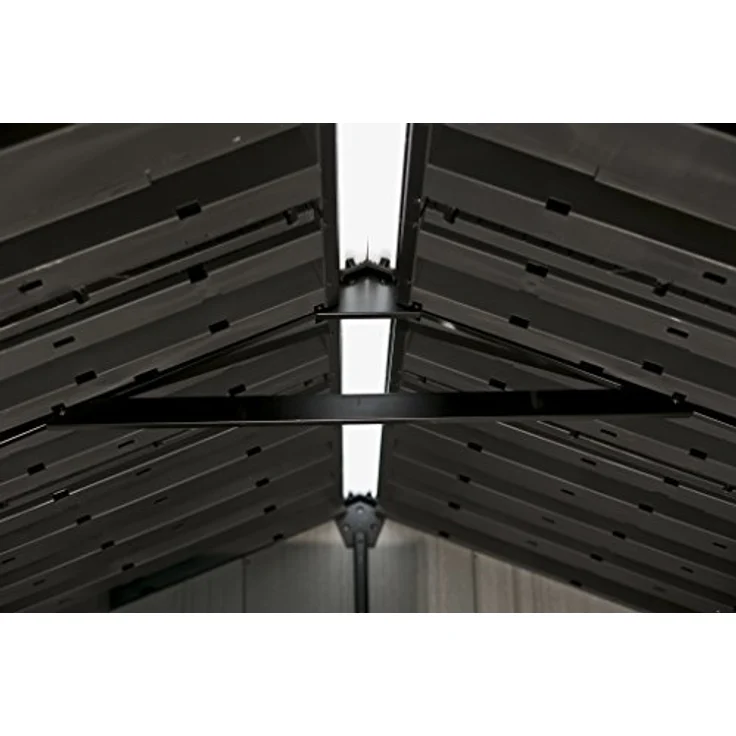 Keter Gerätehaus Oakland 7511, Grau, 14,5m³, Außenmaße B/T/H: 230 x 350 x 242 cm, Duotech Struktur, wetterfest, Doppeltür, Oberlicht und 2 Fenster, strapazierfähiger Schwerlastboden – Bild 5