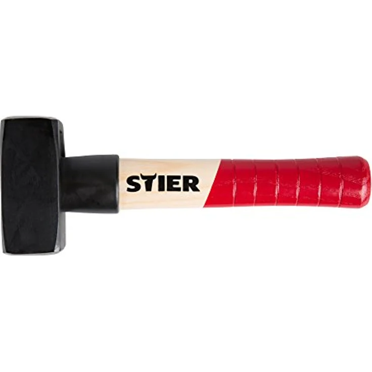 STIER Fäustel Robust+, 1000 g, Spezialstahl, geschmiedeter Fäustelkopf, mit Stiel-Schutzhülse, hochwertig nach DIN 6475 – Bild 1