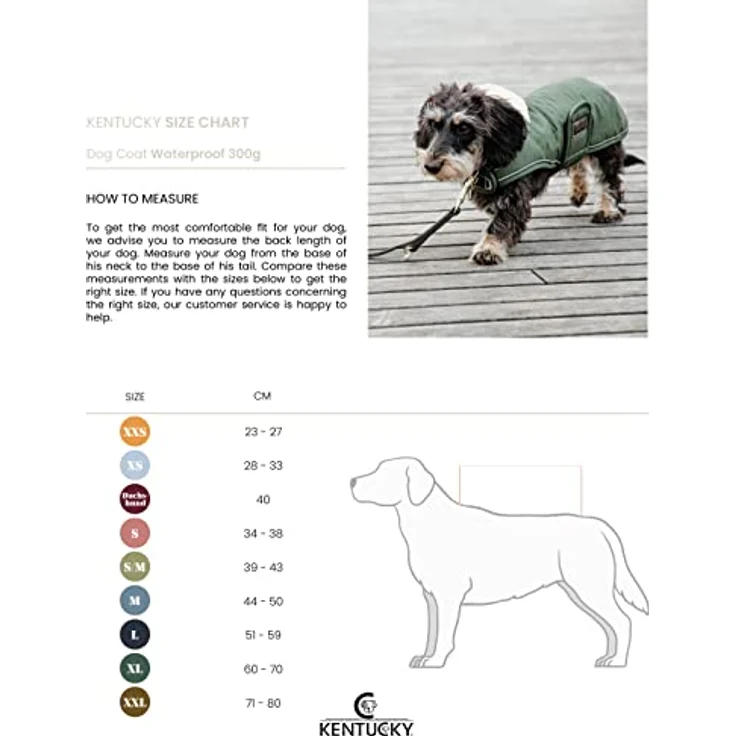 Kentucky Dogwear Dog Coat Waterproof Hundemantel, 300g Füllung, künstliches Kaninchenfutter, Größe XXS, Olive – Bild 3