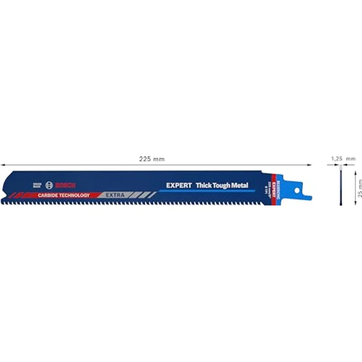 Bosch Säbelsägeblatt Expert Thick Tough Metal Länge 225 mm Breite 25 mm Zahnteilung TPI 8 3 mm S-Schaft - Preisvergleich – Bild 3