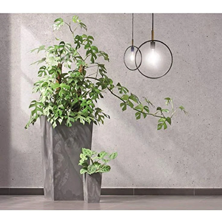 Maceta alta 49 L Prosperplast Urbi Square Effect de plástico CON depósito en color Antracita, 61 (alto) x 32,5 (ancho) x 32,5 (profundo) cms – Bild 2