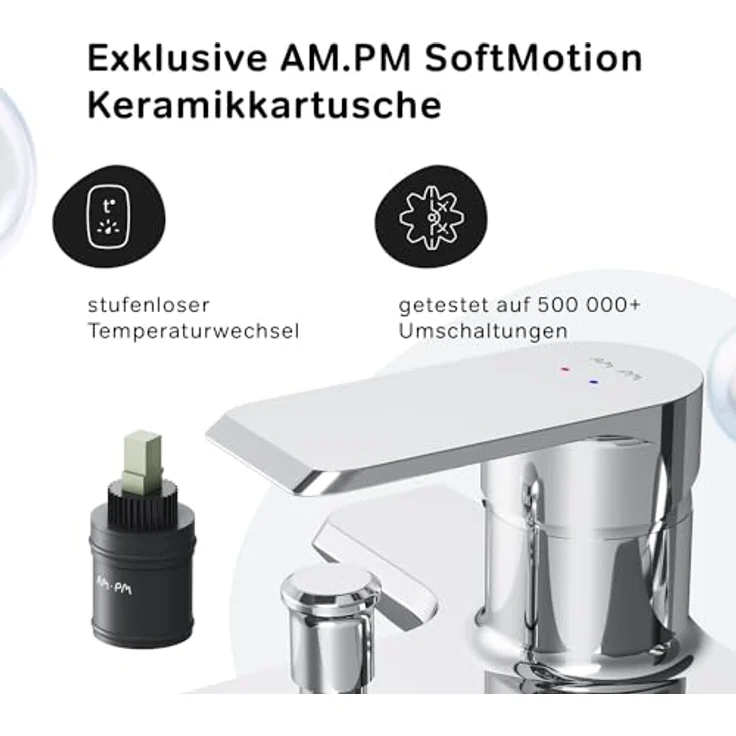 AM.PM Flash FNA10000, Einhebel-Wannenarmatur mit 35mm Keramikkartusche, glänzend chrom – Bild 3