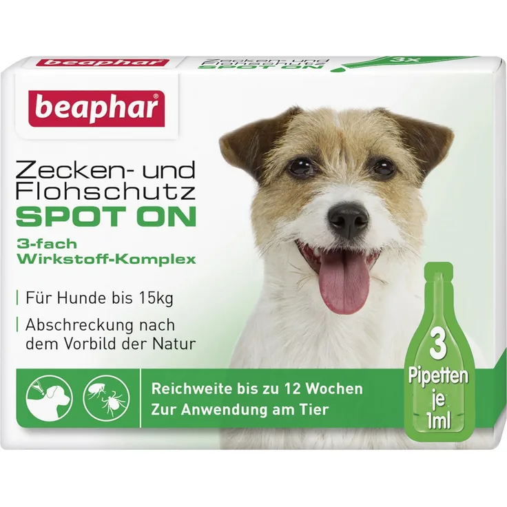 Beaphar Zecken- und Flohschutz SPOT-ON 3 x 1 ml für kleine Hunde bis 15 kg
