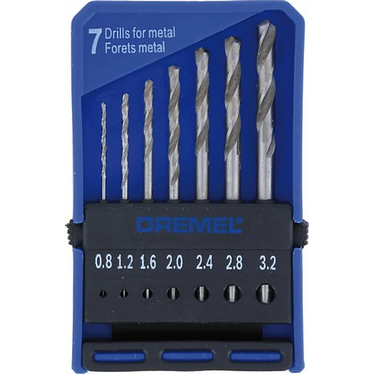 Dremel 628 Präzisions HSS Metallbohrer--Bohrer Zubehören Set 240V ( mit 7 Bohreinsätze zum Bohren in Holz und Metall) – Bild 1
