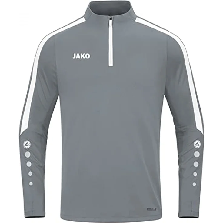 JAKO Power Ziptop Trainingspullover Herren grau/weiß, 3XL – Bild 1