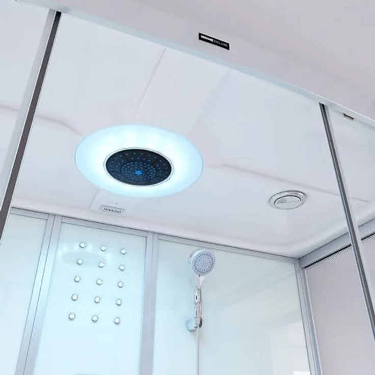 Home Deluxe Dampfdusche DIAMOND BIG Weiß - inkl. Radio, Regendusche und komplettem Zubehör - 190 x 100 x 220 cm, Dampfsauna, Badewanne, Whirlpool – Bild 6