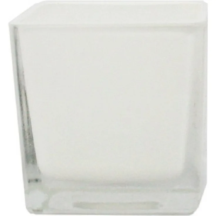Exotenherz Übertopf Glas-Würfel, Blumentopf 8x8x8cm in Weiß