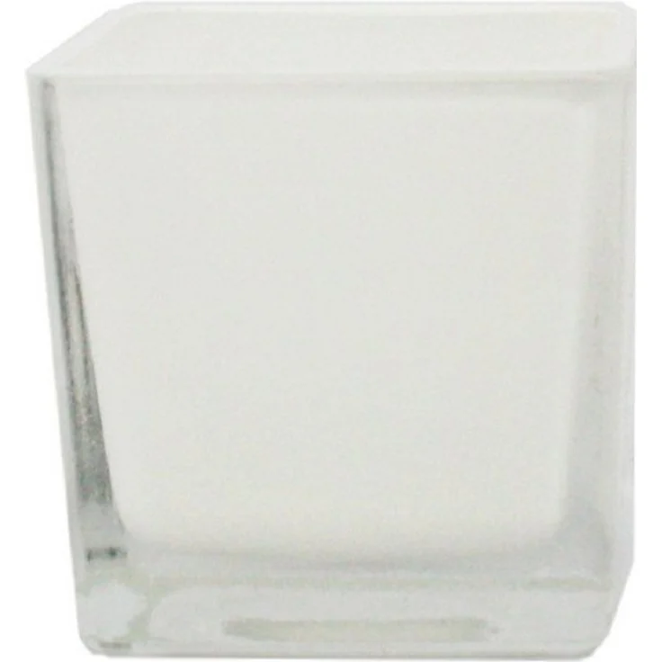 Exotenherz Übertopf Glas-Würfel, Blumentopf 8x8x8cm in Weiß