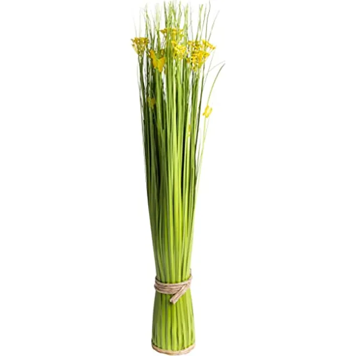 künstliches Grasarrangement selbst stehend mit Blüten und Schmetterlingen Höhe ca. 69 cm (gelb)
