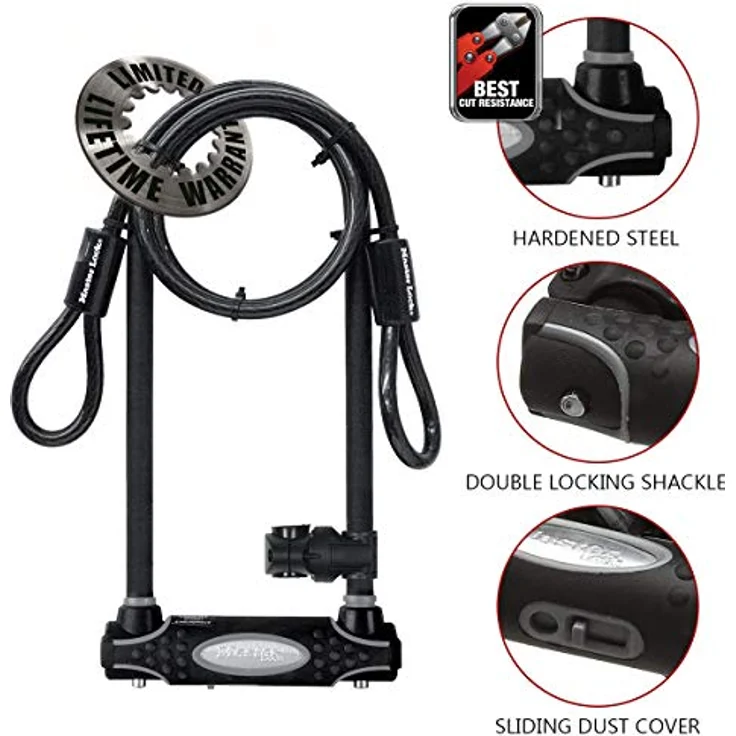Master Lock Bügelschloss 8285 mit Halter inklusive Kabel  – Bild 5
