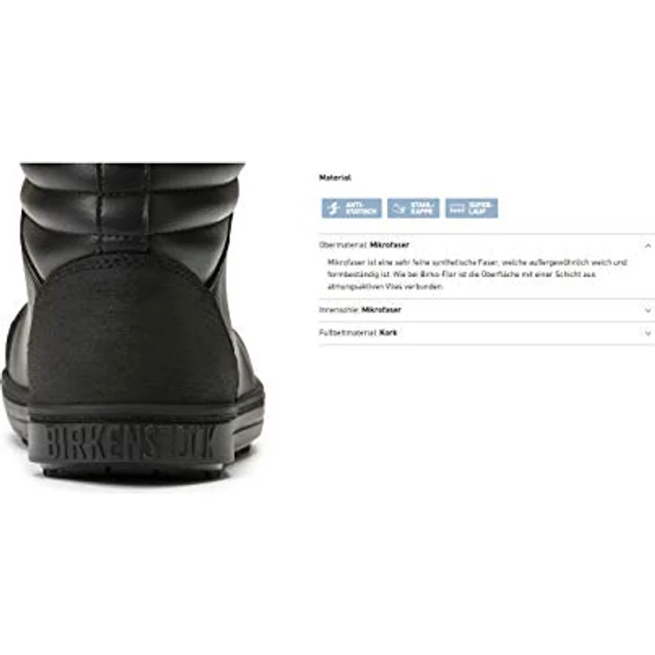 Birkenstock QS 700 MF Arbeitsschuh, Sicherheitsschuh S3 mit 200 Joule Stahlkappe, wasserabweisend, schwarz – Bild 7