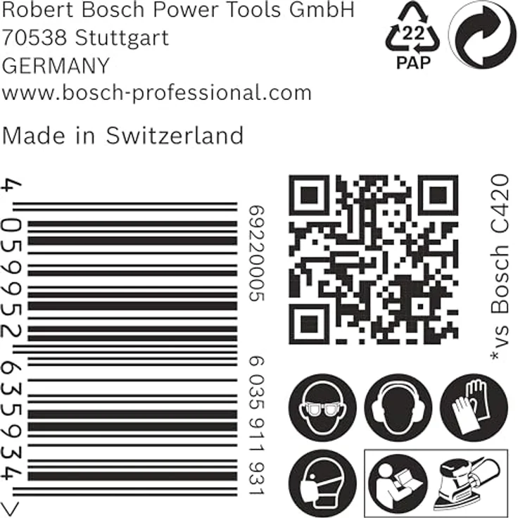 Bosch Schleifpapier für Multischleifer Körnung 120 150 mm x 100 mm 50 St. mit hoher Abtragsleistung, Klettverschluss - blau – Bild 4