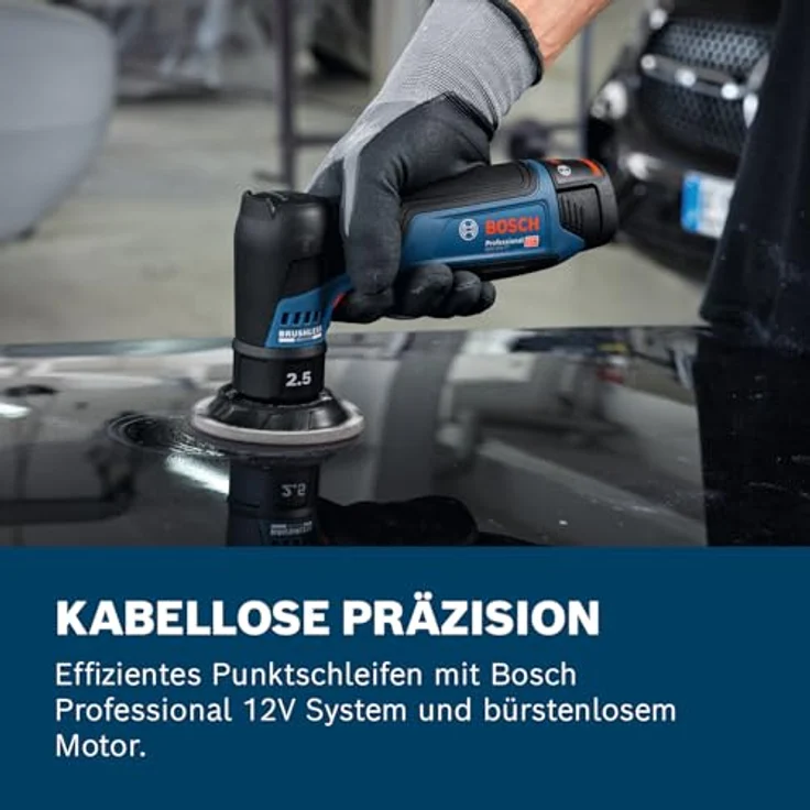 Bosch Exzenterschleifer GEX 12V-77, 77 mm Schleifteller, 12V Akku, bürstenloser Motor – Bild 3