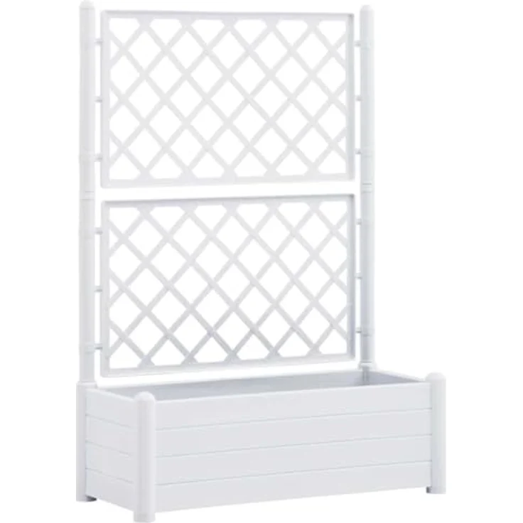 vidaXL Pflanzkübel mit Spalier 100x43x142 cm PP Weiß – Bild 2