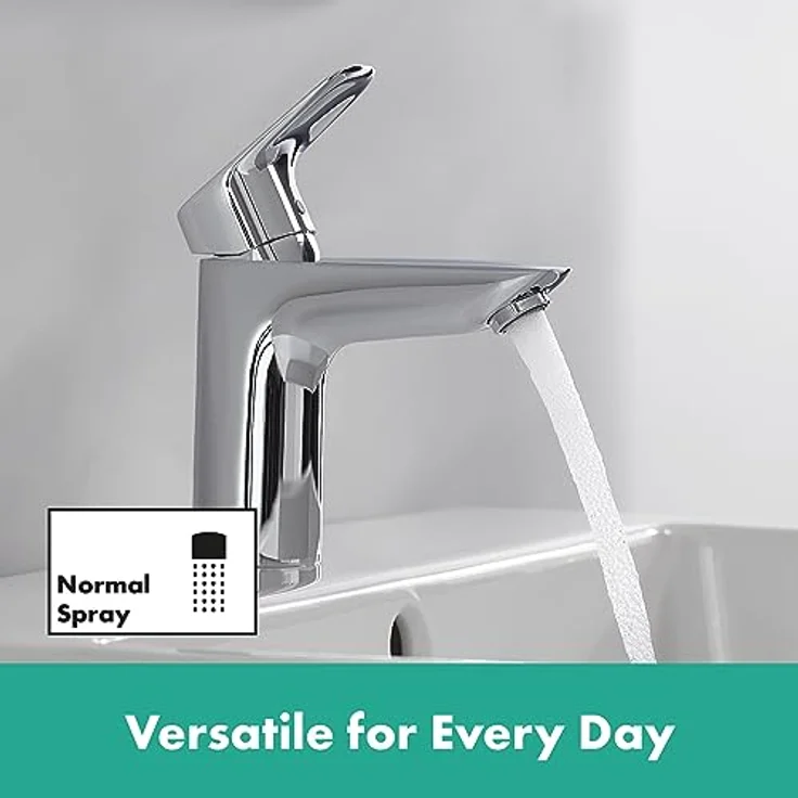 hansgrohe Logis 100, Spültischarmatur mit Push-Open Ablaufgarnitur, chrom, 5 l/min Durchflussmenge – Bild 3