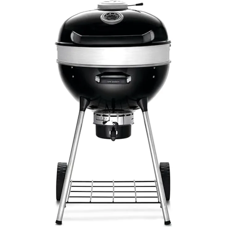 Napoleon PRO22 Profi Holzkohle-Kugelgrill, 55 cm Grillrost, porzellanemaillierter Deckel, verchromtes Grillrost, langlebiger Stahlkörper, rotisserie-ready