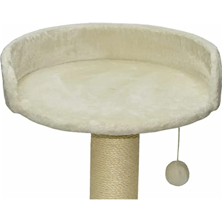nanook Kratzbaum Liegeplatz Top für kräftige Katzen - Größe XXL - 46 cm Ø - Beige - mit Plüsch gepolstert und Spielball