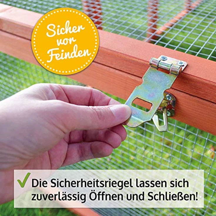 Zooprinz Freilaufgehege Rabbit Run, Stabiler Holzrahmen, Umweltfreundliche Farbe Rot-Braun – Bild 5