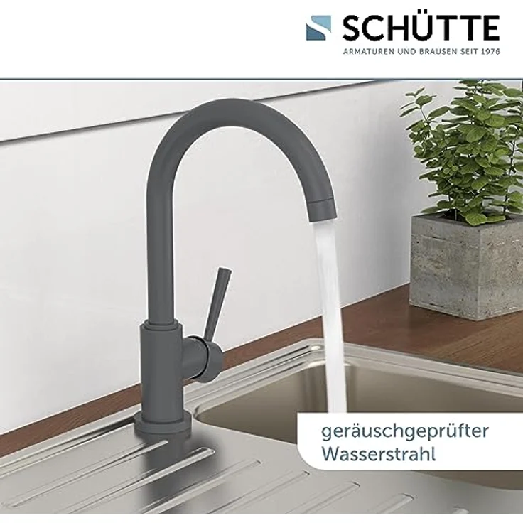 Schütte Spültischarmatur CORNWALL, energiesparende Cold-Start-Mischbatterie, 360° schwenkbar, Hochdruck, inkl. Montageset – Bild 8
