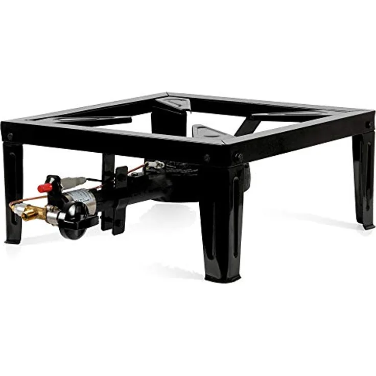 BBQ-Toro Gusseisen Gaskocher | 1-Ring-Gasbrenner 55 x 40 x 18,5 cm | 10,5 kW | Hockerkocher für Camping, Einsatz im Freien, wie im Garten und auf der Terasse