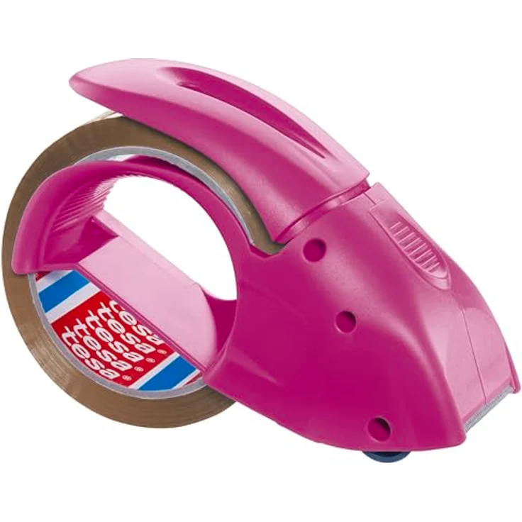 tesapack Abroller Pack' n' Go - Ergonomischer, pinker Handabroller für Paketbänder - Inklusive 50 m x 48 mm Klebeband - Preisvergleich – Bild 2
