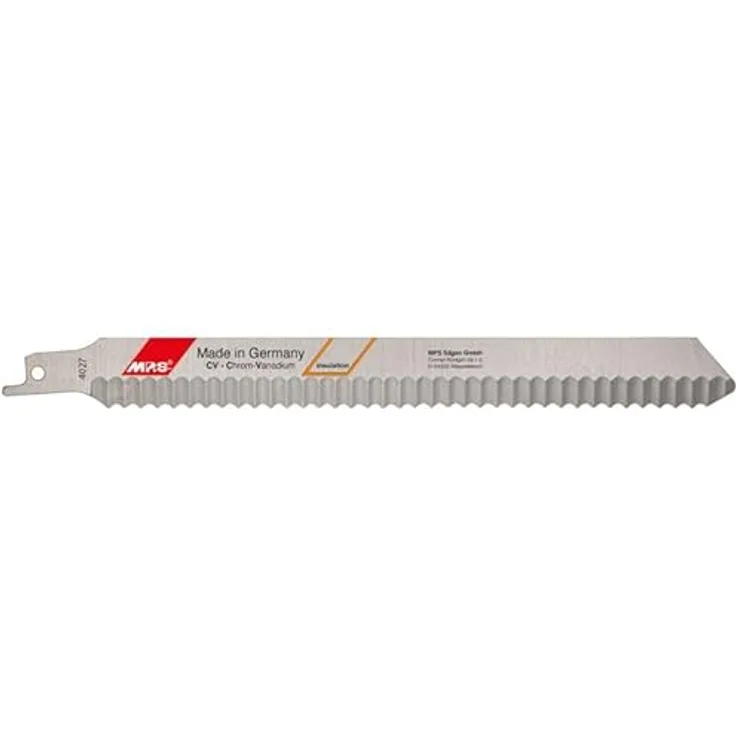 2 Stück – MPS Säbelsägeblatt Messer/Welle mit Beschaffenheit für einen geraden sauberen Schnitt und viele Einsatzmöglichkeiten bei Isoliermaterialien (Länge 300 mm)