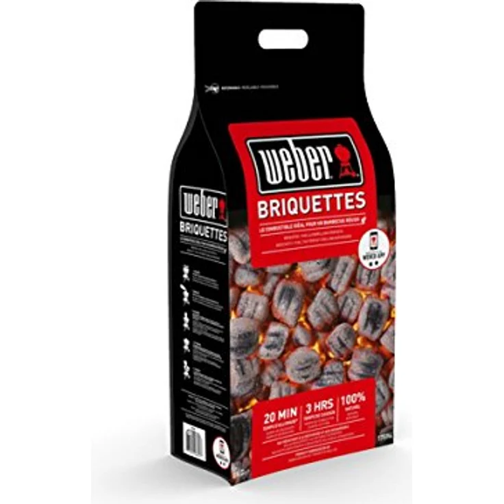 Weber Holzkohle Briketts 8 kg, schwarz, 40.5 x 35.2 x 17.2 cm, 17668
