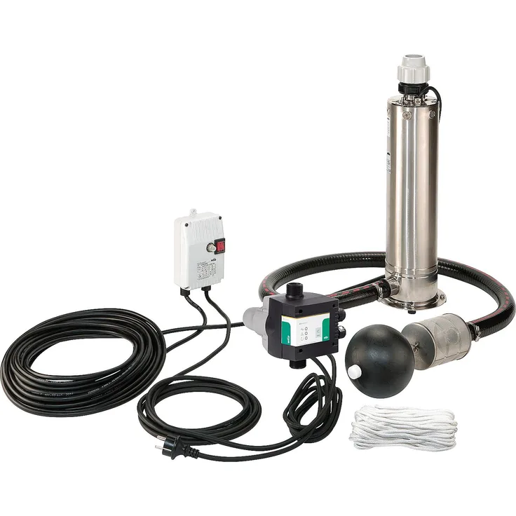 Wilo Unterwassermotor-Pumpe Sub TWI 5-SE-304 EM P&P,1ph,0.55kW, Wasserversorgungssystem mit Edelstahl-Pumpe, 230V, blau