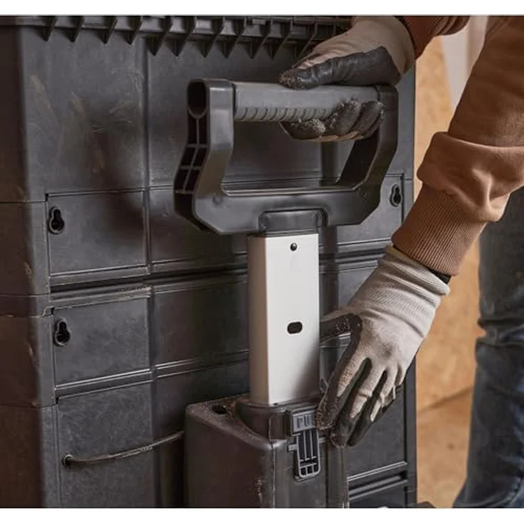 Stanley Rollende Werkstatt aus Metall-Kunststoff 1-79-206 ? Werkzeugwagen leer mit 3 modularen Einheiten ? Vielseitige Werkzeugbox für Kleinteile und große Werkzeuge – Bild 26