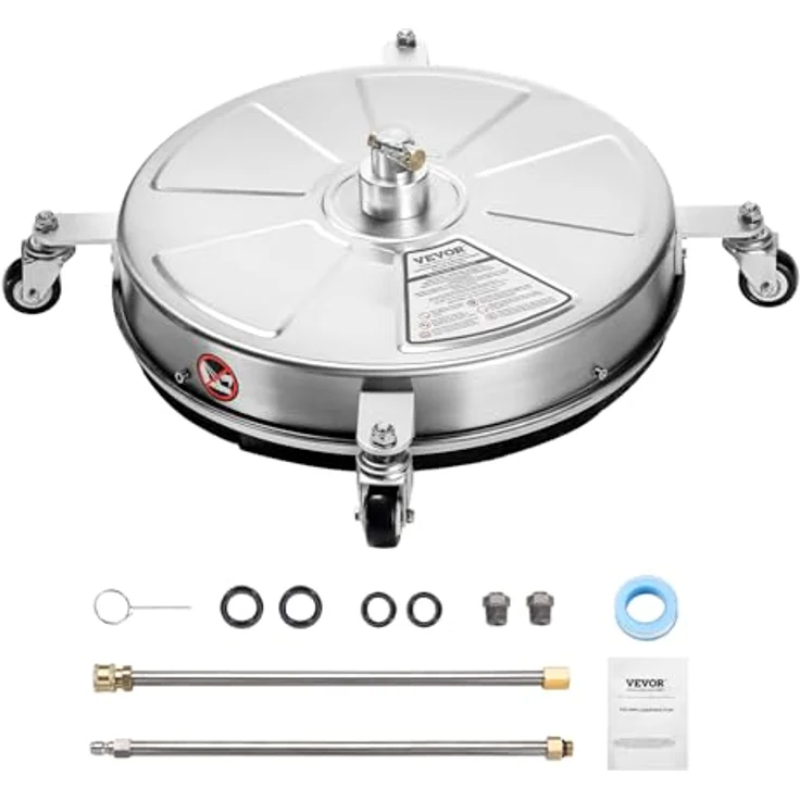 VEVOR 465 mm Hochdruckreiniger-Oberflächenreiniger aus Edelstahl, max. 4000 PSI, 1/4 Zoll Schnellanschluss, für Beton, Terrasse, Deck – Bild 9