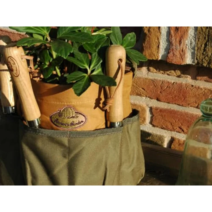Esschert Design Gartengerätetasche, Werkzeugtasche, rund mit Seitentasche, ca. 28 cm x 28 cm x 26 cm – Bild 7