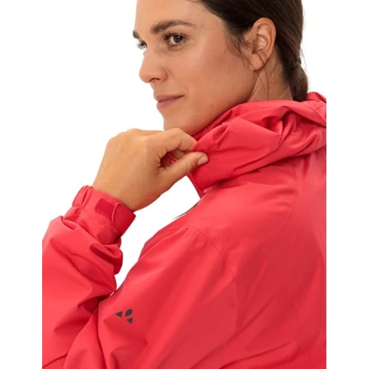 Vaude Escape Bike Light Jacket, wasserdichte Damen Velojacke mit Kapuze, atmungsaktiv, rot, Größe 38 – Bild 5