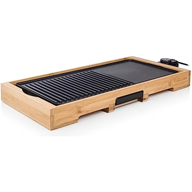 Setpoint Elektro Tischgrill XL Bambus BBQ Grill- & Bratplatte 51x25cm, 2200Watt mit Grillzange – Bild 5