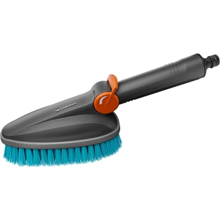 GARDENA Cleansystem Handbürste M hard, Hochdruckreiniger Bürste für kleine Flächen, kompatibel mit GARDENA Stielen, mit umlaufender Weichkunststoffleiste – Bild 1