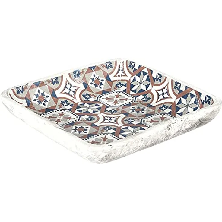 Esschert Design AC182 Vogeltränke, portugiesische Fliesen, Orange, Blau, Grau – Bild 2