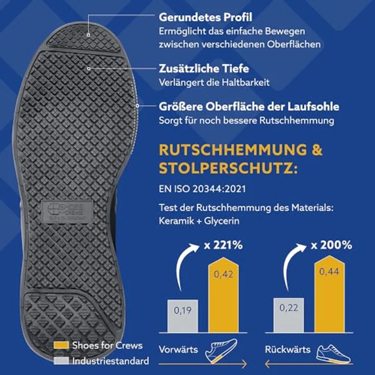 Shoes for Crews Freestyle Ii Herren Arbeitsschuhe Schwarz Rutschhemmend - Größe 45 EU / 10 UK – Bild 5